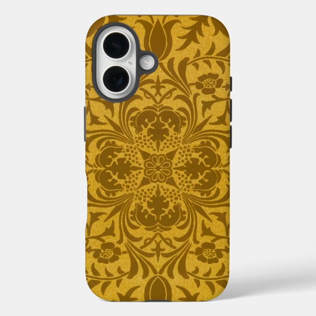 Ornate gold floral pattern with symmetrical Case-Mate iPhone case (Back)