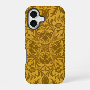 Ornate gold floral pattern with symmetrical iPhone 16 case