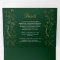 Ornate Gold Floral Swirls on Dark Green Wedding