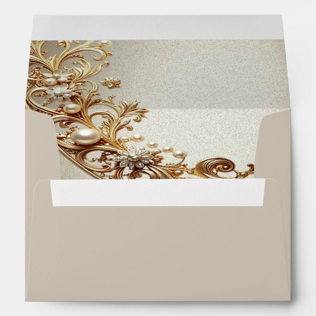 Ornate Gold Flourish Envelope (Back (Bottom))