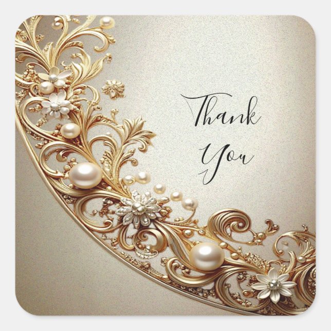 Ornate Gold Flourish Sticker (Front)