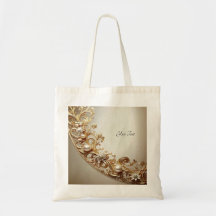 Ornate Gold Flourish Tote Bag