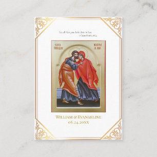 Ornate Gold Frame Orthodox Wedding Prayer Card