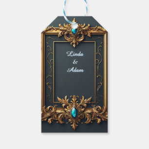 Ornate Gold Frame with Intricate Details Gift Tags