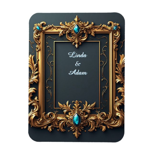 Ornate Gold Frame with Intricate Details Magnet (Vertical)
