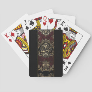 Ornate Gold Lion Design Playing Cards