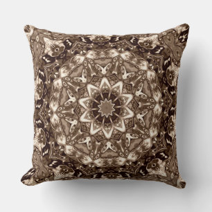 Ornate Gold Mandala Throw Pillow