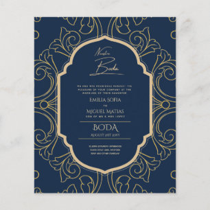 Ornate Gold SPANISH BODA Invitations Flyer