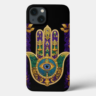  Ornate Gold Third Eye Hamsa iPhone 13 Case