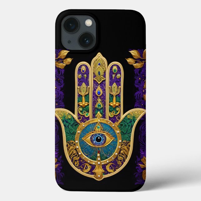  Ornate Gold Third Eye Hamsa Case-Mate iPhone Case (Back)