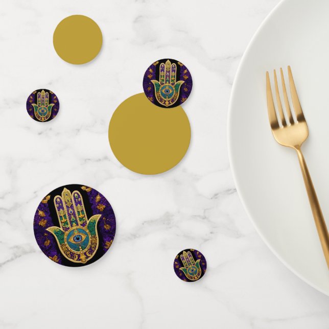  Ornate Gold Third Eye Hamsa Confetti (Group)