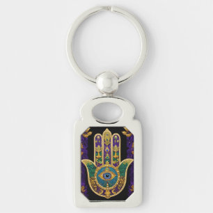  Ornate Gold Third Eye Hamsa Key Ring