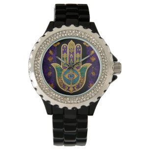 Ornate Gold Third Eye Hamsa Watch