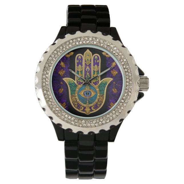  Ornate Gold Third Eye Hamsa Watch (Front)