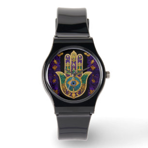 Ornate Gold Third Eye Hamsa Watch