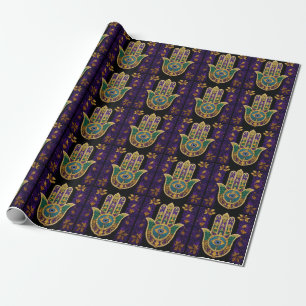 Ornate Gold Third Eye Hamsa Wrapping Paper