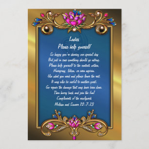 Ornate Gold Tone Floral Frame Wedding Basket Sign Invitation