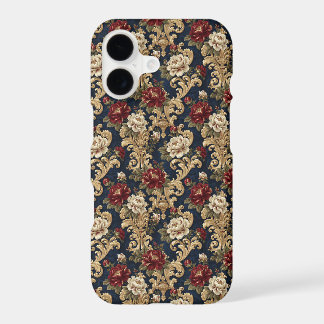 Ornate Gold Urn Peony Damask Navy