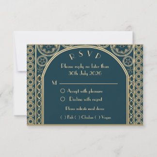 Ornate Gold - Wedding RSVP card