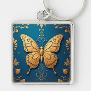 Ornate Golden 🦋 Butterfly Art Gift 🦋 Key Ring