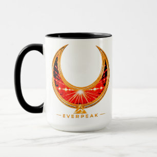 Ornate Golden Crescent Frame with Radiant Crimson  Mug