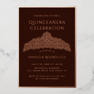 Ornate Golden Diamond Tiara Quinceanera