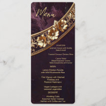 Ornate Golden Floral Menu