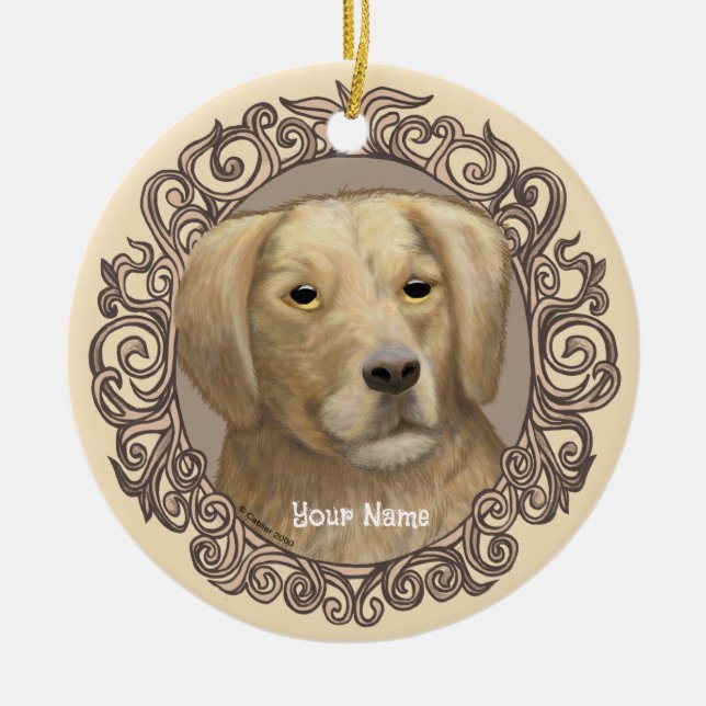 Ornate Golden Retriever ornament (Front)