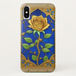 Ornate Golden Rose Artwork iPhone X Case