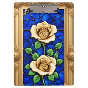 Ornate Golden Rose Artwork Clipboard