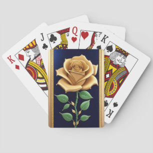 Ornate Golden Rose Artwork Playing Cards