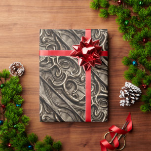 Ornate Gothic Abstract Flowing Metal Wrapping Paper