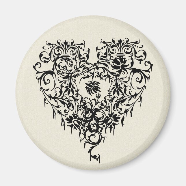 Ornate Gothic Heart Magnet (Front)