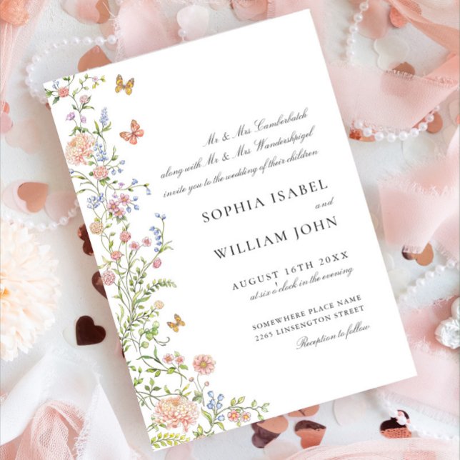 Ornate Grace Pastel Blush Floral Wedding Invitation (Creator Uploaded)