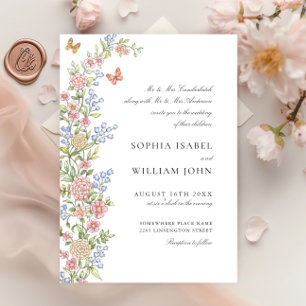 Ornate Grace Pastel Blush Floral Wedding Invitation