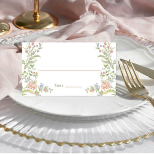 Ornate Grace Pastel Blush Floral Wedding Place Card