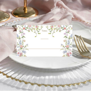 Ornate Grace Pastel Blush Floral Wedding Place Card