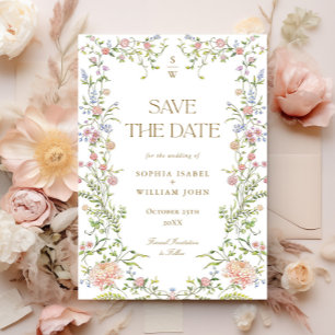 Ornate Grace Pastel Blush Floral Wedding Save The Date