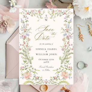 Ornate Grace Pastel Blush Floral Wedding Save The Date