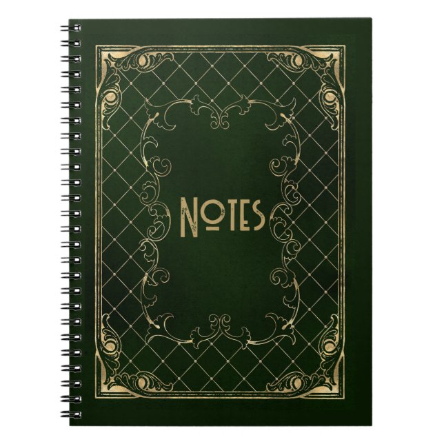 Ornate Green and Gold Frame Notebook (Front)