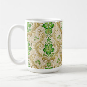 ORNATE GREEN & GOLD IRISH FLOURISHES COFFEE MUG