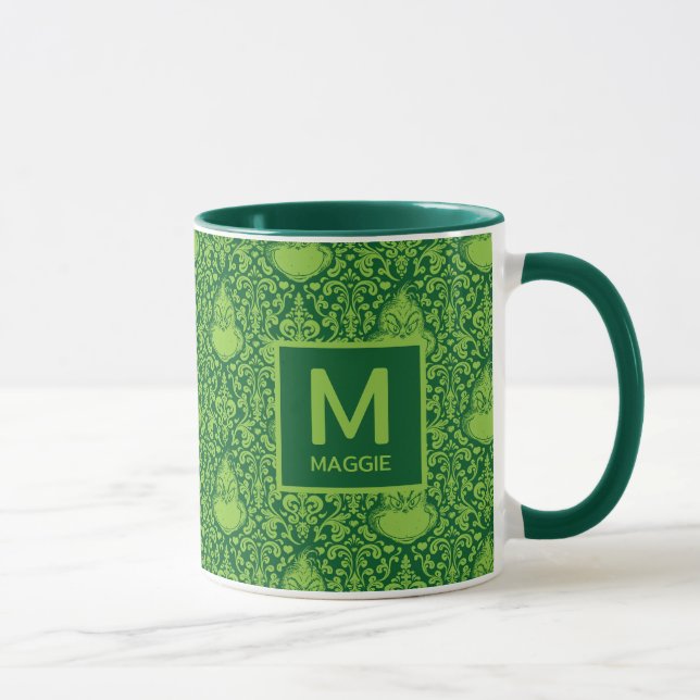 Ornate Green Grinch | Add Your Name & Initial Mug (Right)