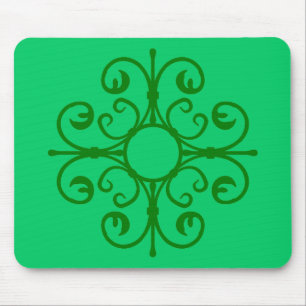 Ornate Green Ironwork on Green Mousepad
