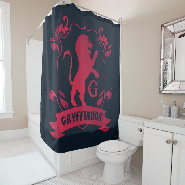 Ornate GRYFFINDOR™ House Crest Shower Curtain (In Situ)