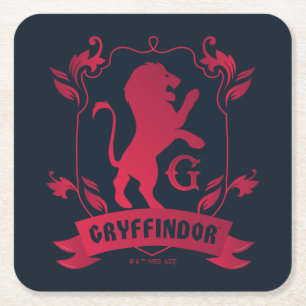 Ornate GRYFFINDOR™ House Crest Square Paper Coaster