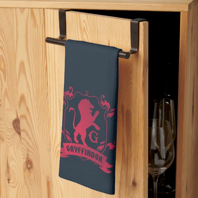 Ornate GRYFFINDOR™ House Crest Tea Towel (Thirds Fold)
