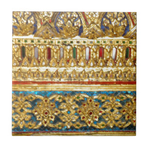 Ornate hand crafted Thai ceramics Ceramic Tile