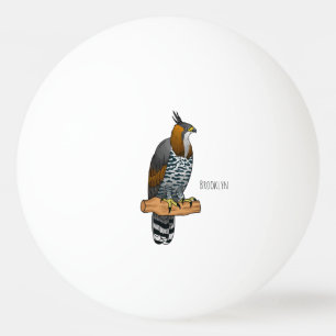 Ornate hawk eagle bird cartoon illustration ping pong ball