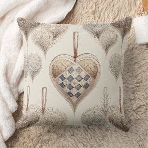 Ornate Heart Ornaments - Baroque & Quilted (3) Cushion