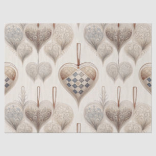 Ornate Heart Ornaments - Baroque & Quilted (3) Tissue Paper